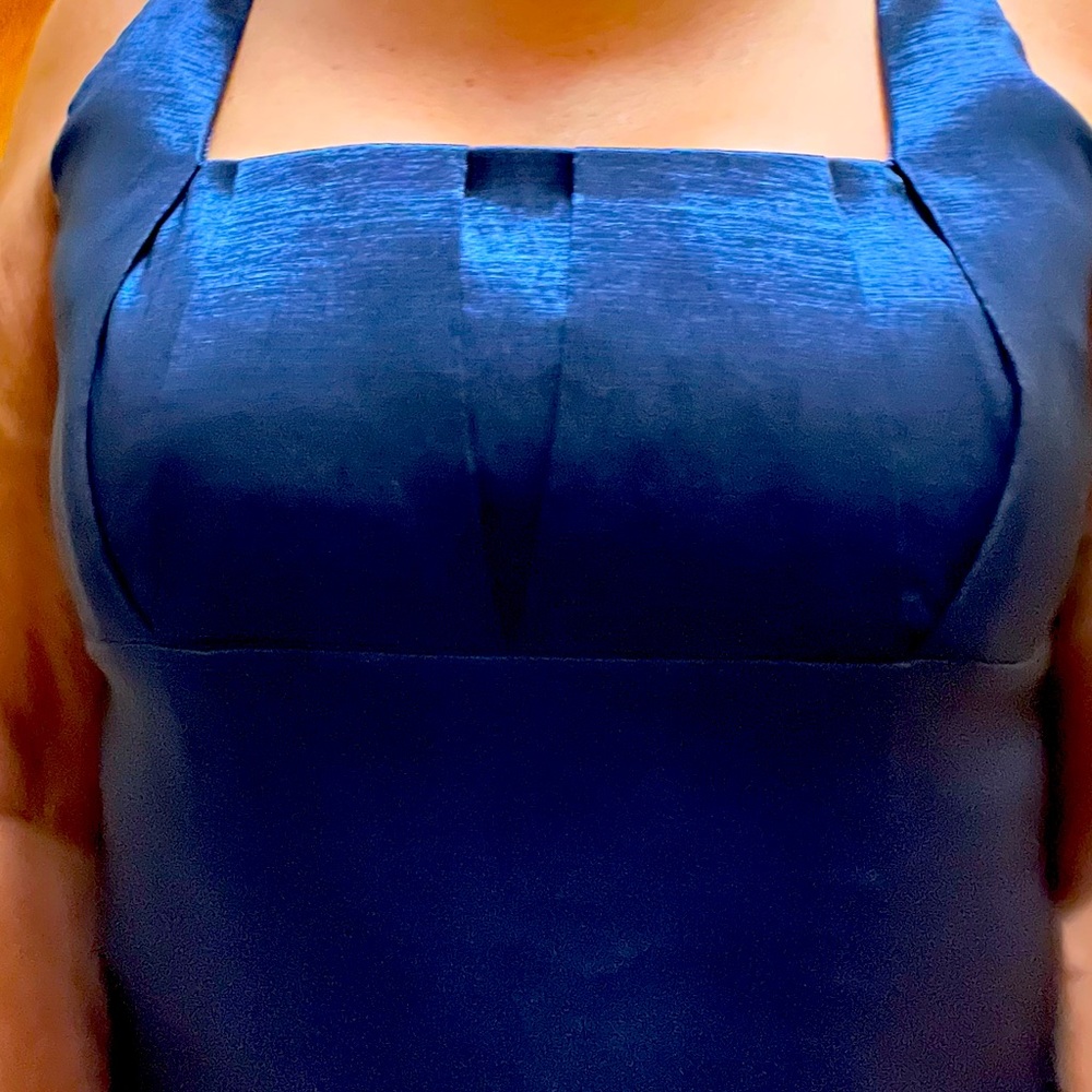 Stunning Blue Satin Calvin Klein Cocktail dress